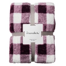Gingham Faux Fur Throw